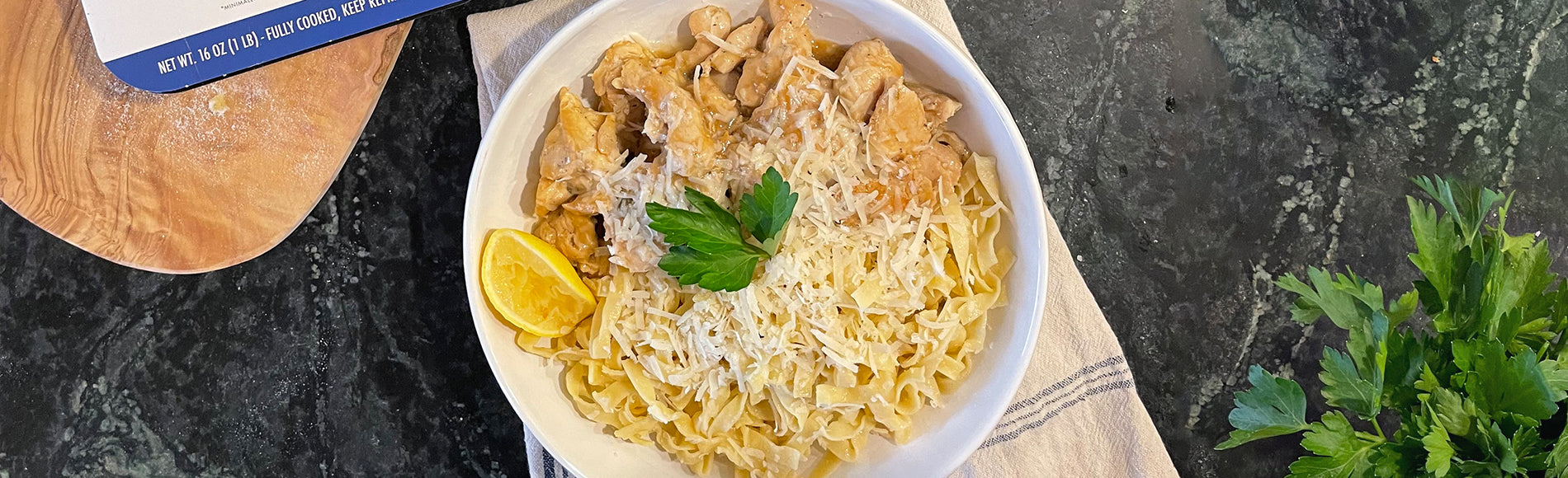Chicken Piccata over Pasta
&ndash; Kevin's Natural Foods
