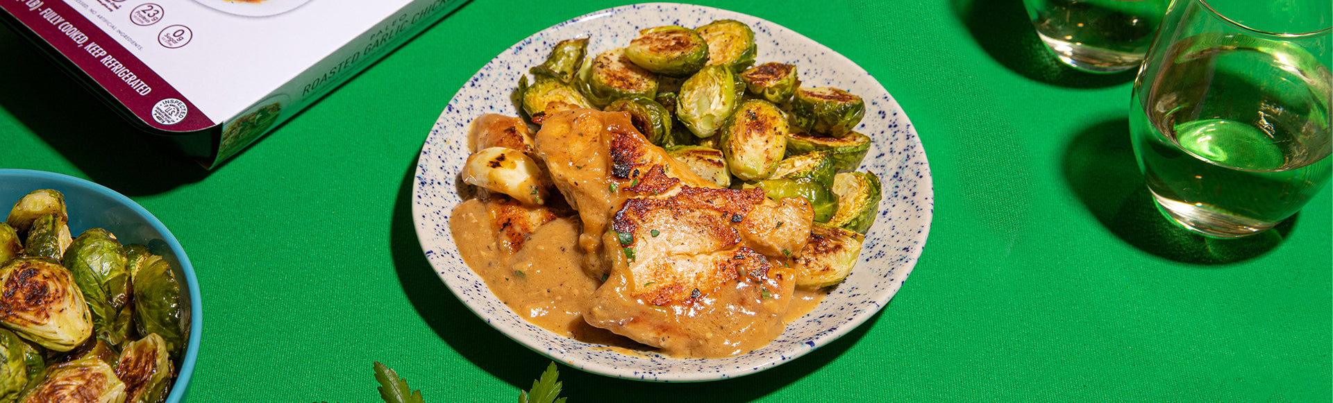 Roasted Garlic and Brussels Sprouts Kevin's Natural Foods