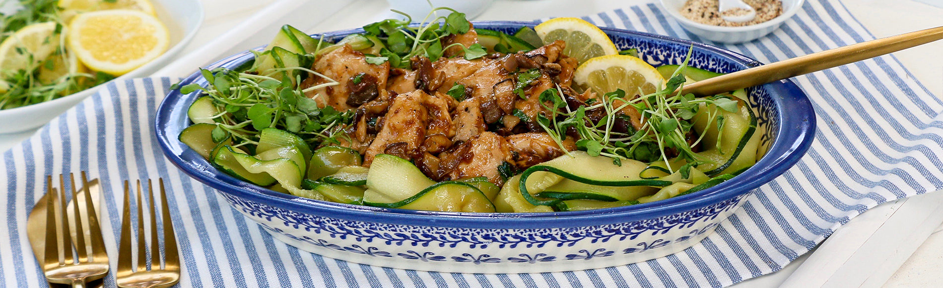 Chicken Marsala with Zucchini Ribbon Noodles Kevin's Natural Foods