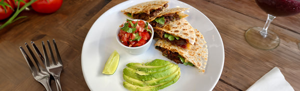 Grain Free Chile Rojo Beef Quesadillas