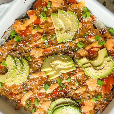 Korean BBQ Chicken Sushi Bake