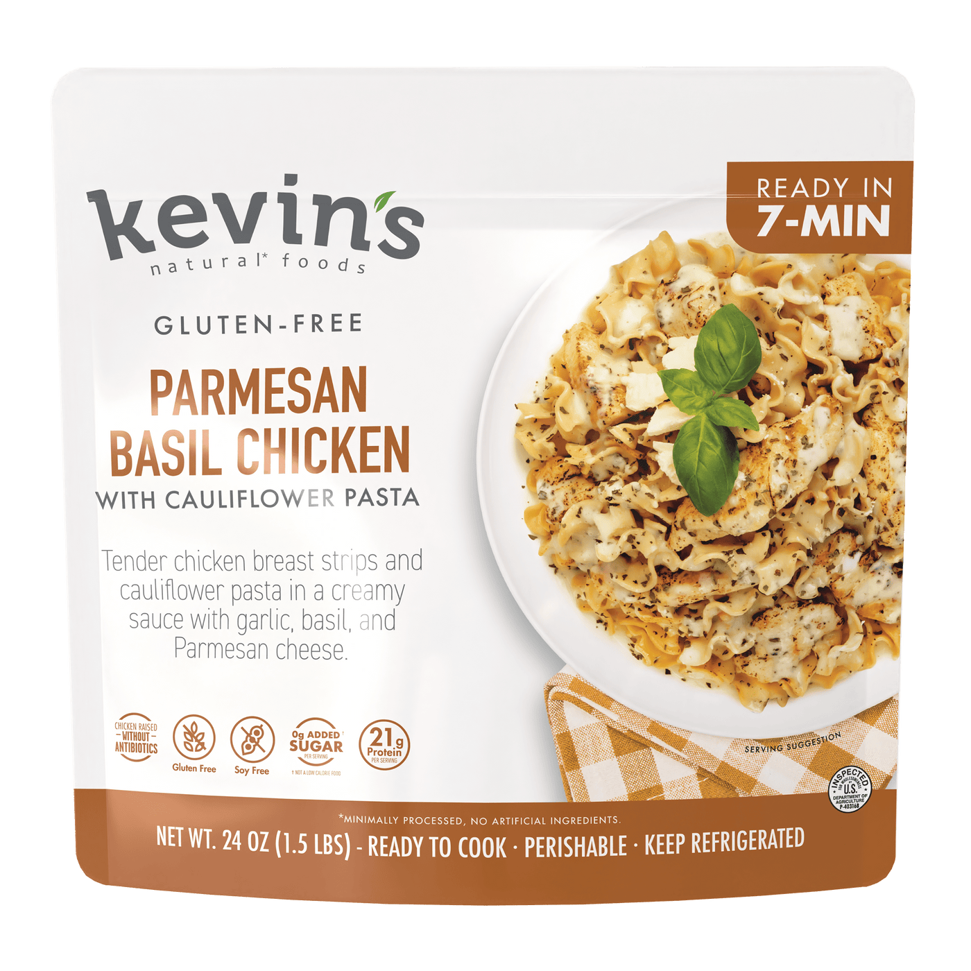 Parmesan Basil Chicken with Cauliflower Pasta