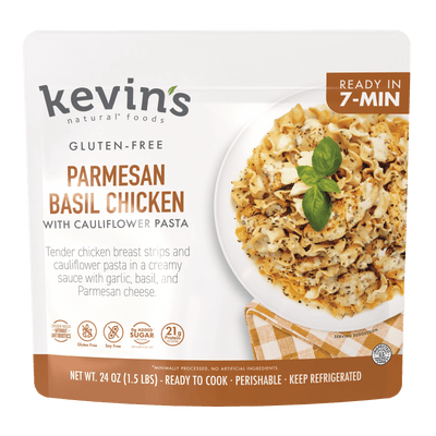 Parmesan Basil Chicken with Cauliflower Pasta