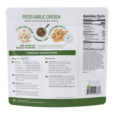 Pesto Garlic Chicken with Cauliflower Pasta