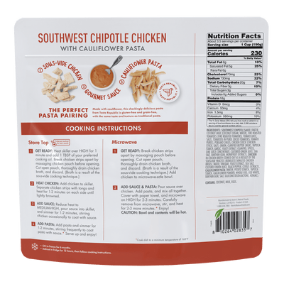 Southwest Chipotle Chicken with Cauliflower Pasta