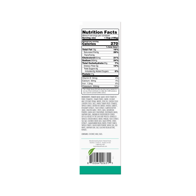 Tomato Basil Chicken with Cauliflower Pasta – Kevin's Natural Foods