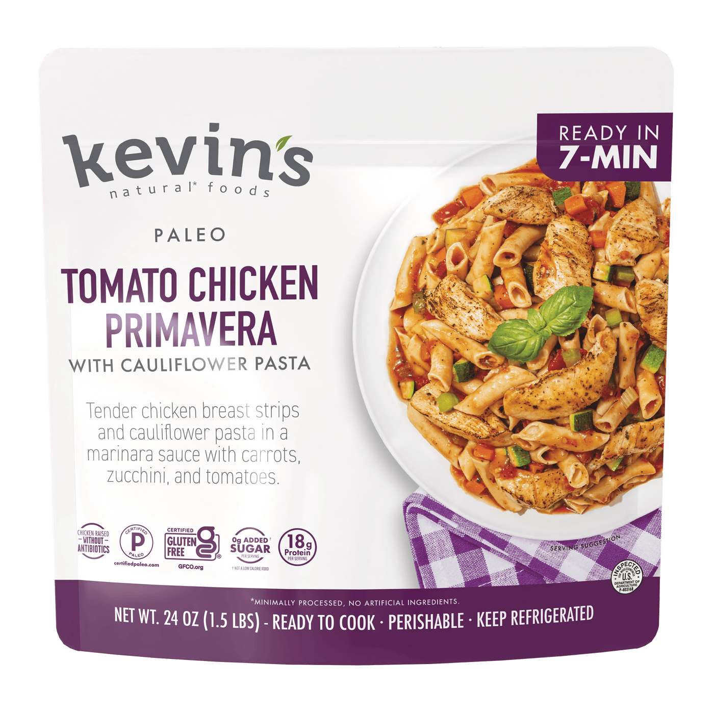 Tomato Chicken Primavera with Cauliflower Pasta
