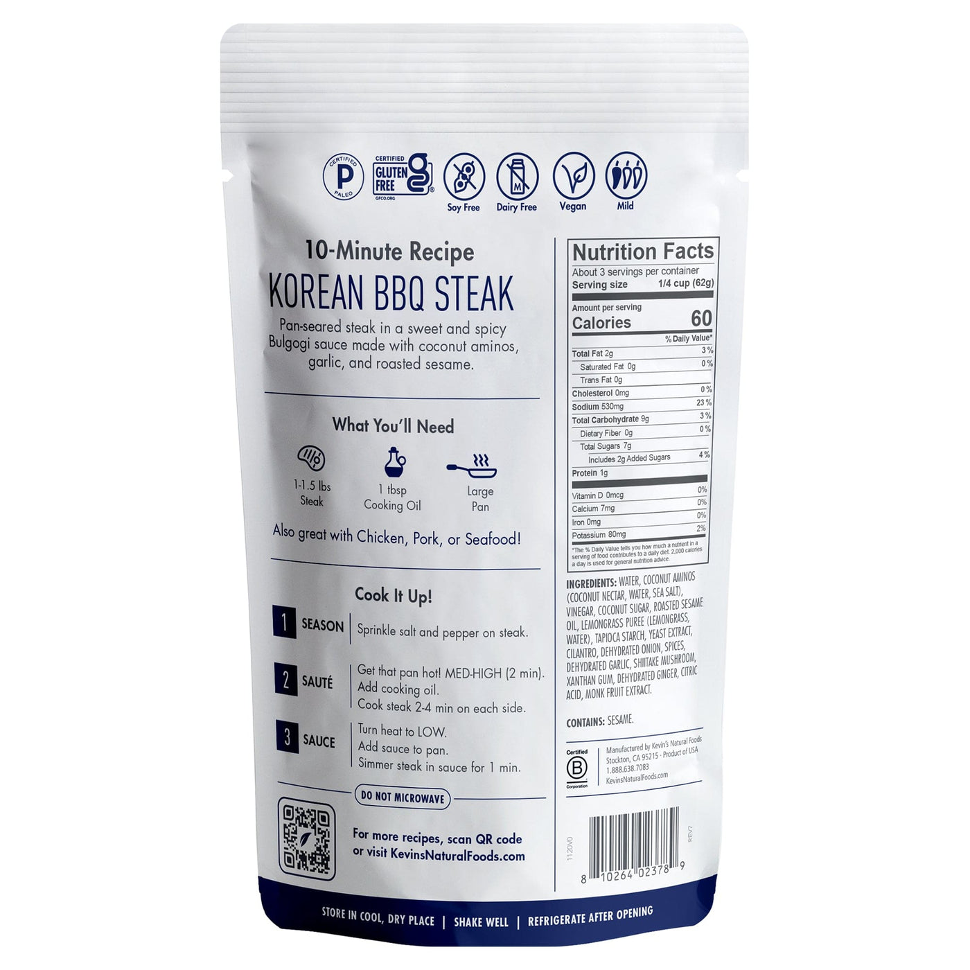 Korean BBQ Steak Kevin's Natural Foods