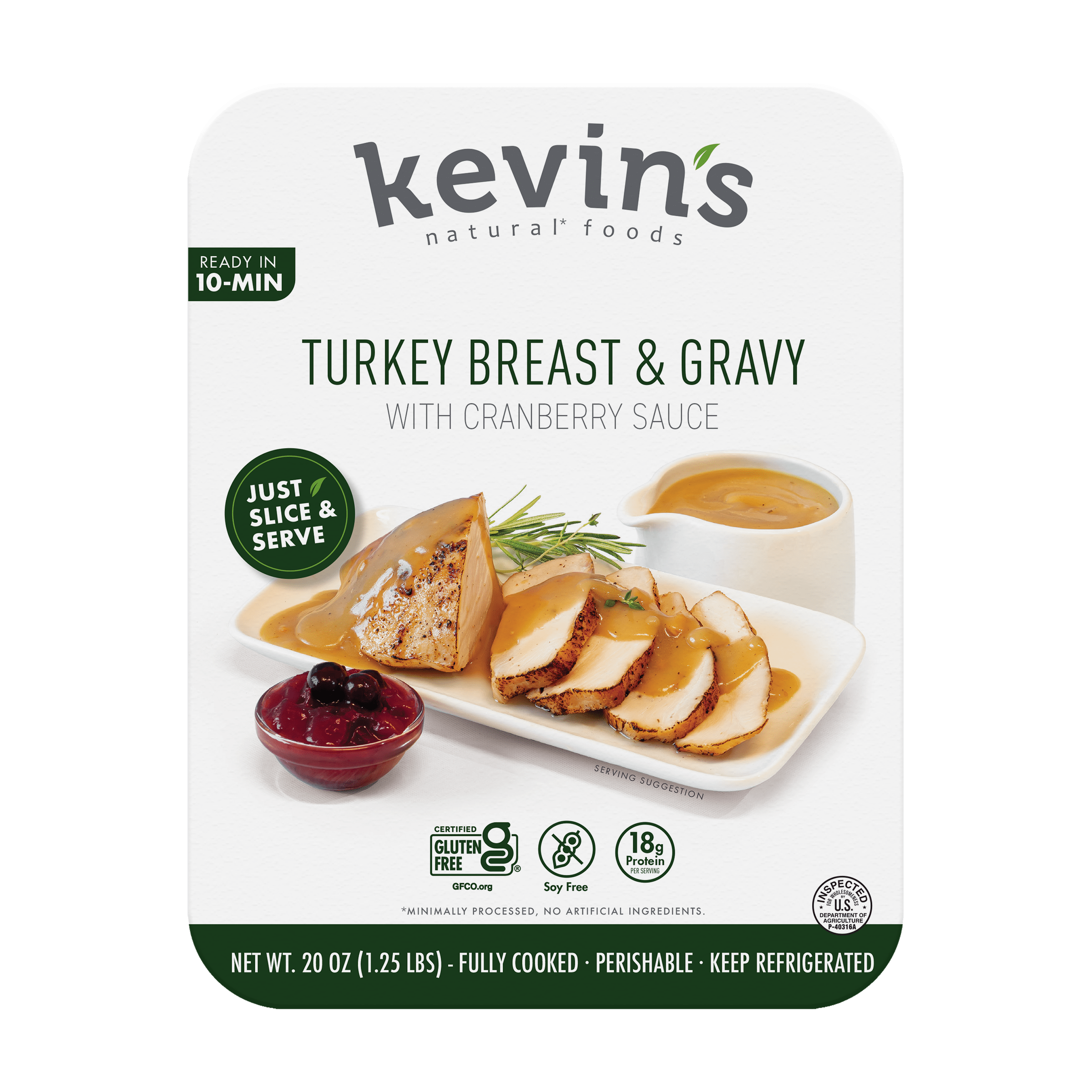 Kevin's Kevin's Natural Foods Turkey Breast & Gravy with Cranberry Sauce — product image
