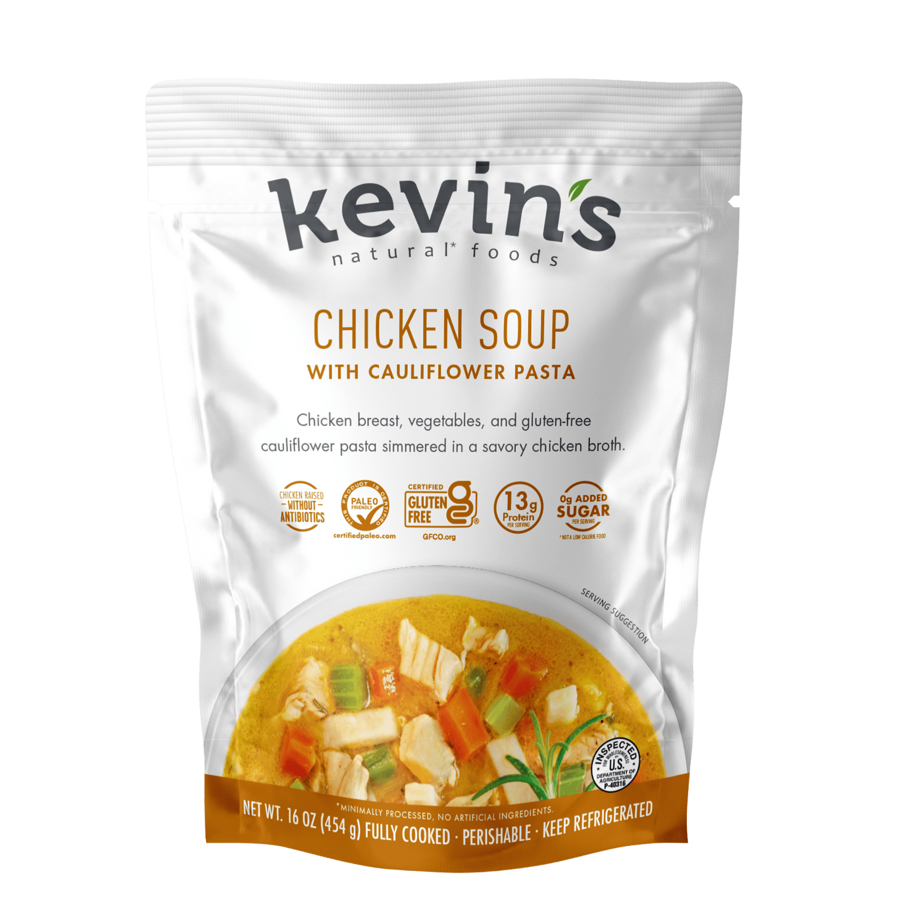 Chicken Soup with Cauliflower Pasta Kevin's Natural Foods